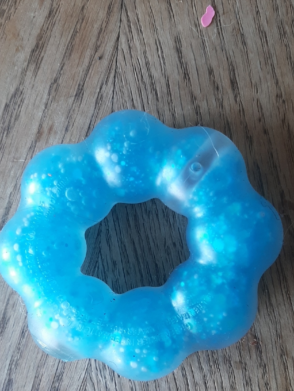 Blue Donut-Shaped Water Glitter Squishiy